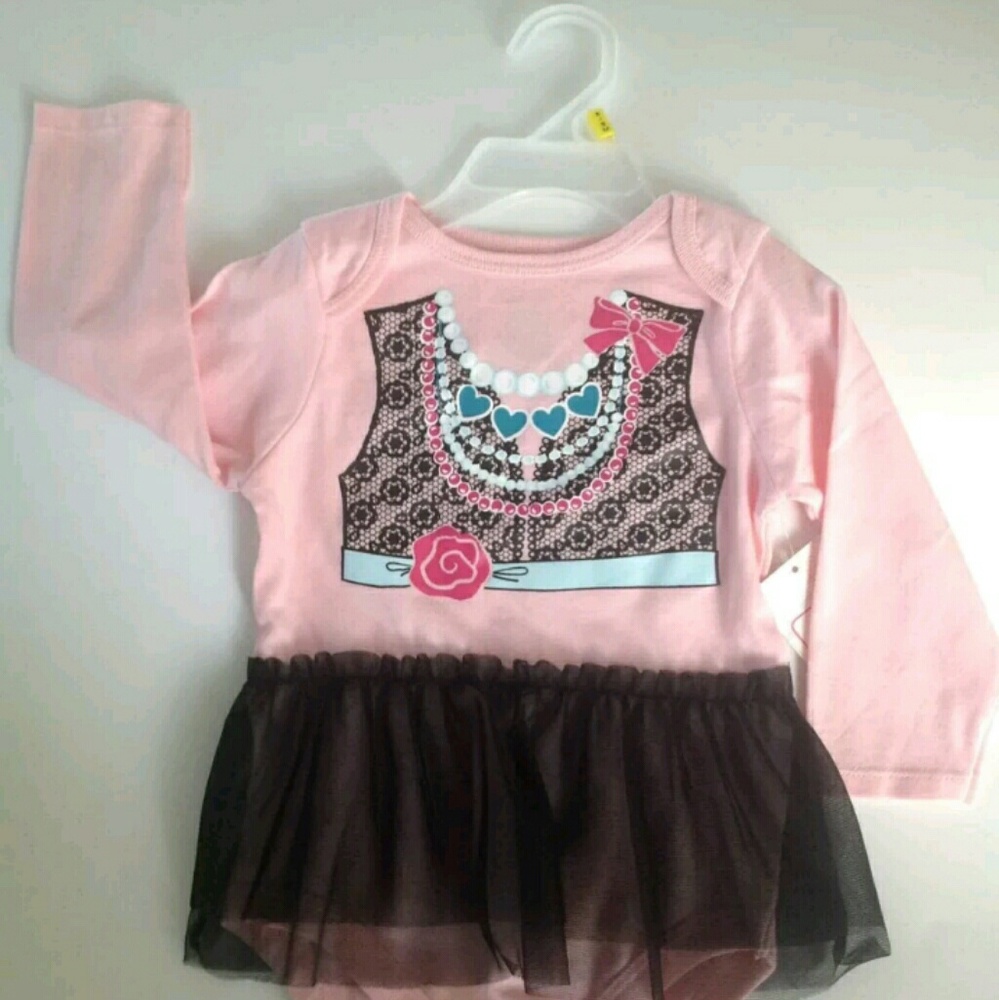 Infant Long Sleeve Onsie with Tutu and Graphics